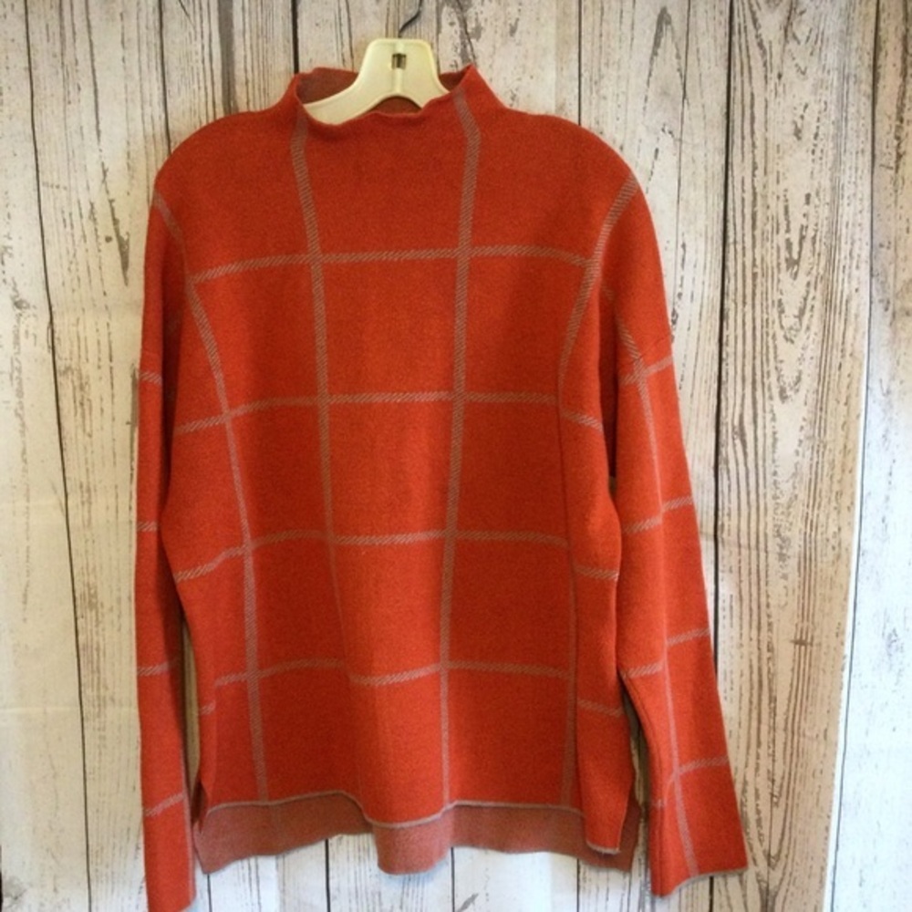 Max Studio Fall Rust Pattern Pull On Stylish Warm Sweater Size XL